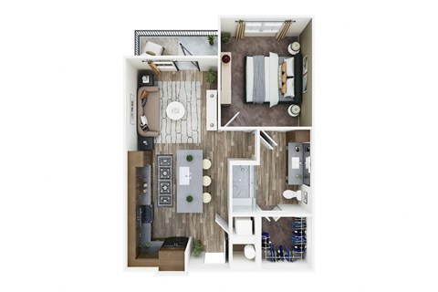 a1 floor plan  1 bedroom with 2 baths  129